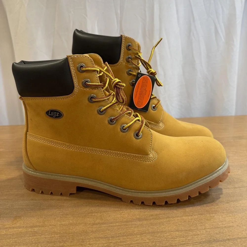 Lugz Boots Mens Size 12 Beige Wheat Combat Ankle Lace Up Work Casual MCNWK-7470